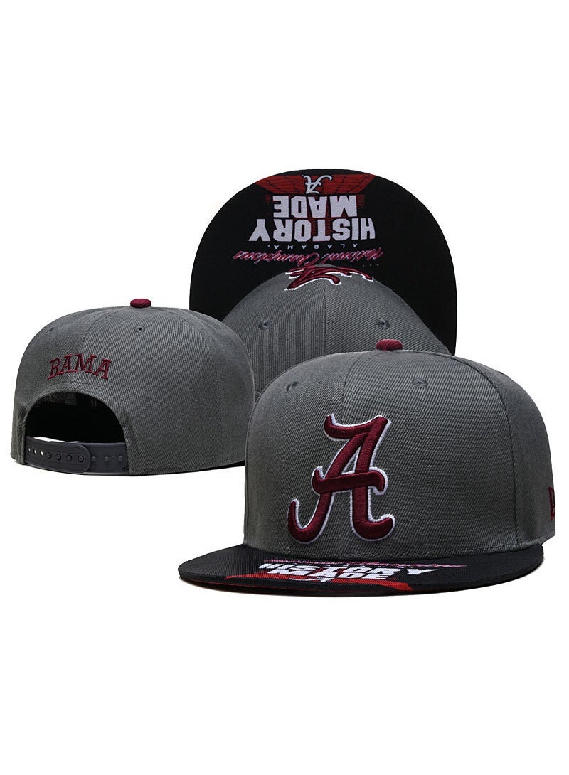 New Era Alabama Crimson Tide Gray Snapback Hat with Embroidered "A" Logo and "Made History" Undervisor Detail