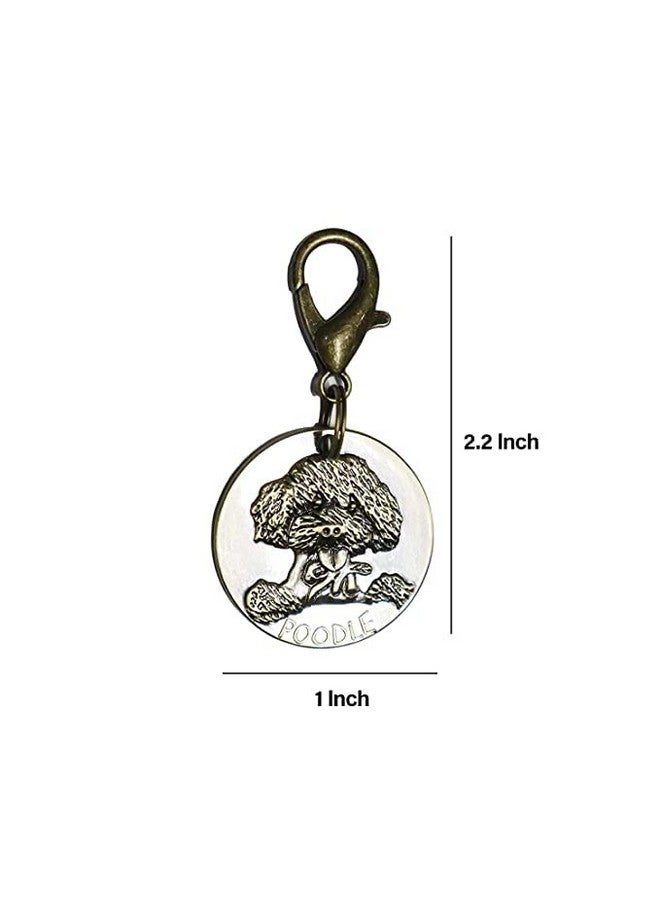 طوق ذهبي عتيق للحيوانات الأليفة، علامة نحاسية دائرية مستوردة، قلادة للجراء والكلاب (صغير، تصميم 02) - Image 2