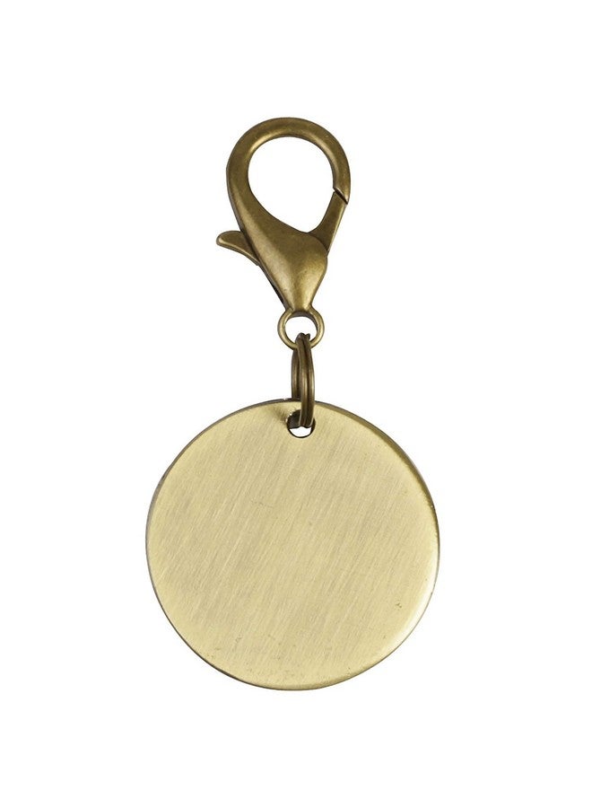 طوق ذهبي عتيق للحيوانات الأليفة، علامة نحاسية دائرية مستوردة، قلادة للجراء والكلاب (صغير، تصميم 02) - Image 5