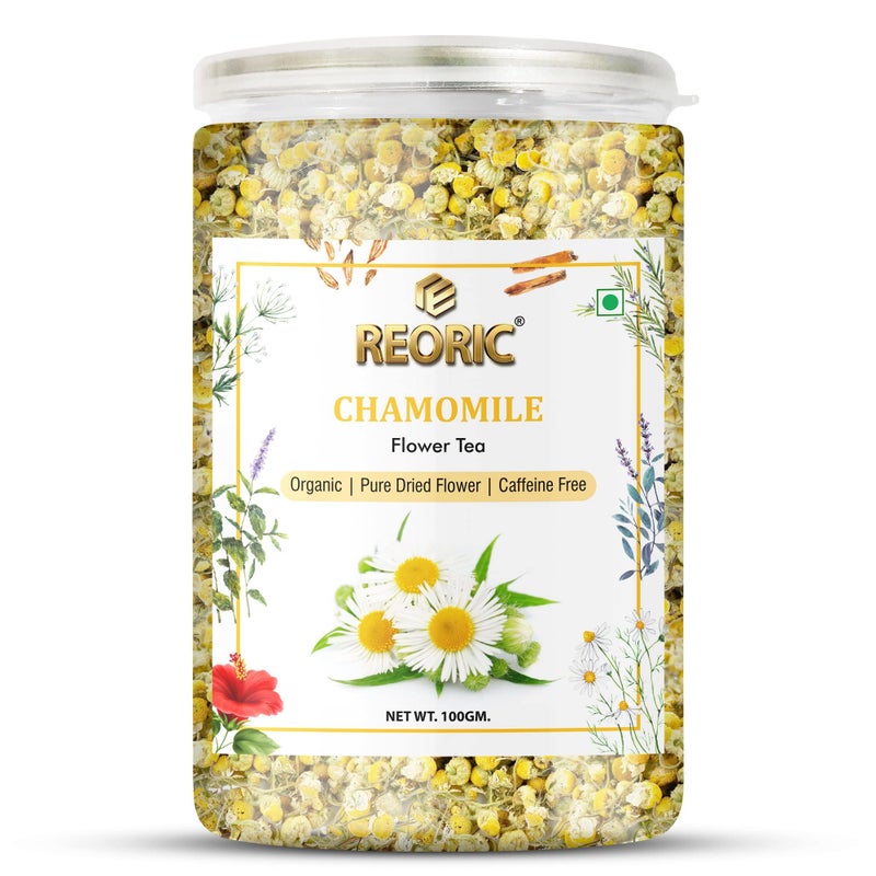 REORIC Organic Herbal Tea Combo Pack - Rose Flower Tea(100g) + Chamomile Flower Tea(100g) | Chamomile Tea Leaves | Rose Tea Leaves| Boost Immunity | Detox Tea | use for Iced Tea |Chamomile Rose Tea - Image 2