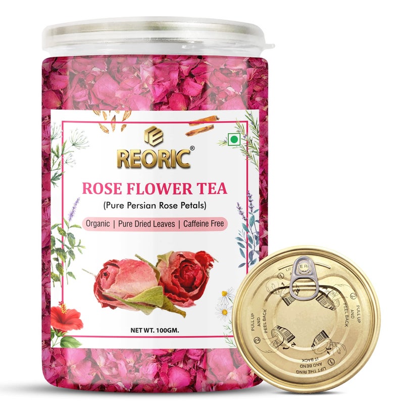 REORIC Organic Herbal Tea Combo Pack - Rose Flower Tea(100g) + Chamomile Flower Tea(100g) | Chamomile Tea Leaves | Rose Tea Leaves| Boost Immunity | Detox Tea | use for Iced Tea |Chamomile Rose Tea - Image 4