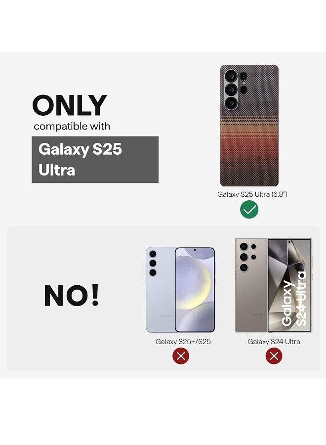 yalilai Case for Samsung Galaxy S25 Ultra with MagSafe, Slim Style & Light Minimalist Protective Cover, 600D Aramid Fiber Made, Sunset - Image 5