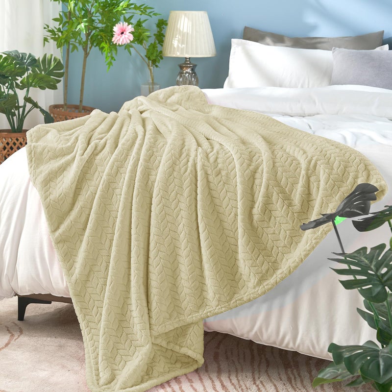 inhand Camel Throw Blanket for Couch, Super Soft Flannel Blanket Throw Size All Season Use, 50 x 60 Inches - Image 4