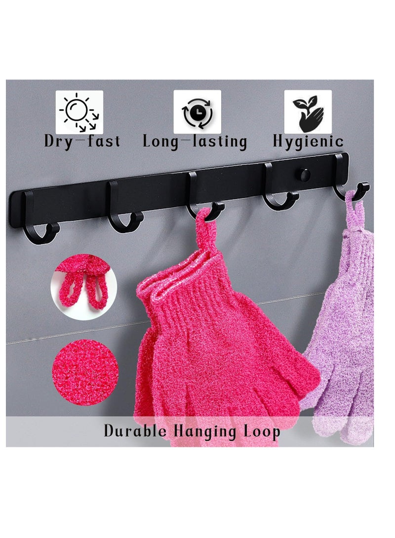 CVNDKN Shower Gloves,24 Pcs Exfoliating Bath Gloves,Body Scrub Gloves with Hanging Loop for Beauty Spa Massage Skin Shower Body Scrubber-12 Colors - Image 1