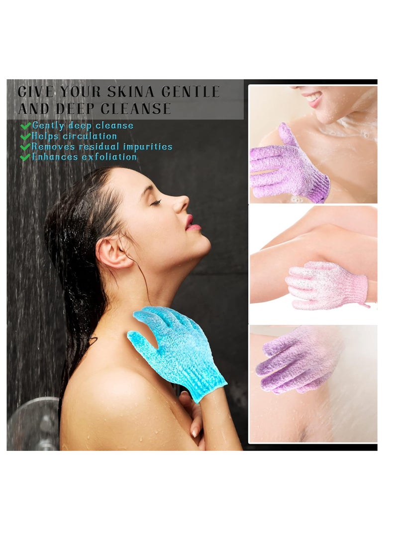 CVNDKN Shower Gloves,24 Pcs Exfoliating Bath Gloves,Body Scrub Gloves with Hanging Loop for Beauty Spa Massage Skin Shower Body Scrubber-12 Colors - Image 2