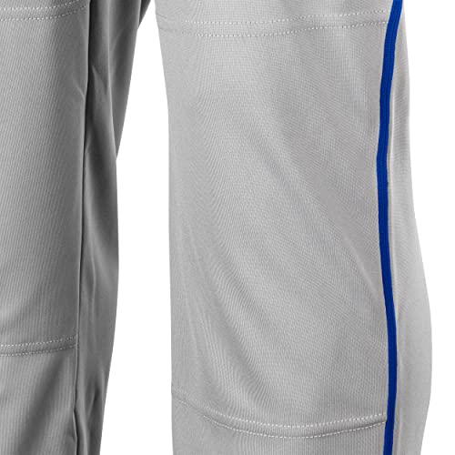 Champro Standard Triple Crown Open Bottom Adult Baseball Pants, Grey, Royal Pipe, Large - Image 3