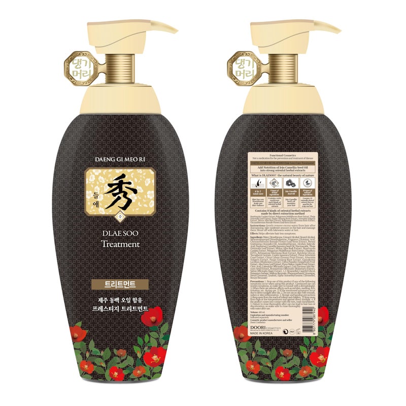 DAENG GI MEO RI داينغ جي ميو ري - مجموعة شامبو وعلاج دلايسو المضاد لتساقط الشعر، زيت الكاميليا من جيجو، تغذية، العناية بفروة الرأس، لمعان الشعر 13.5 أونصة سائلة 400 مل لكل منهما - Image 3