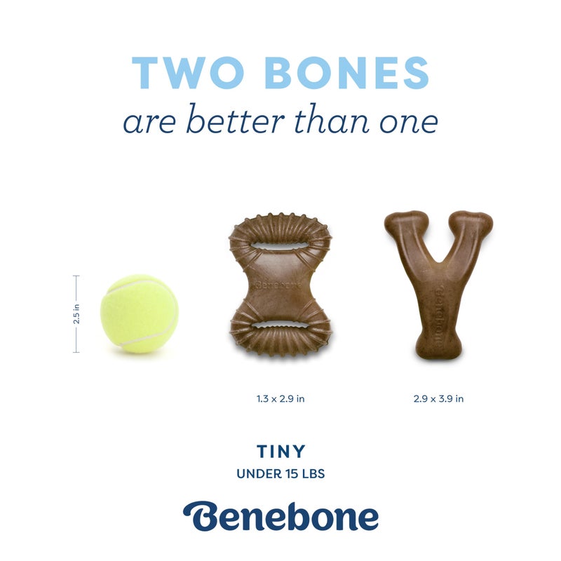 Benebone Puppy 2-Pack Dental Chew/Wishbone Dog Chew Toys, Made in USA, Real Bacon Flavor - Image 4