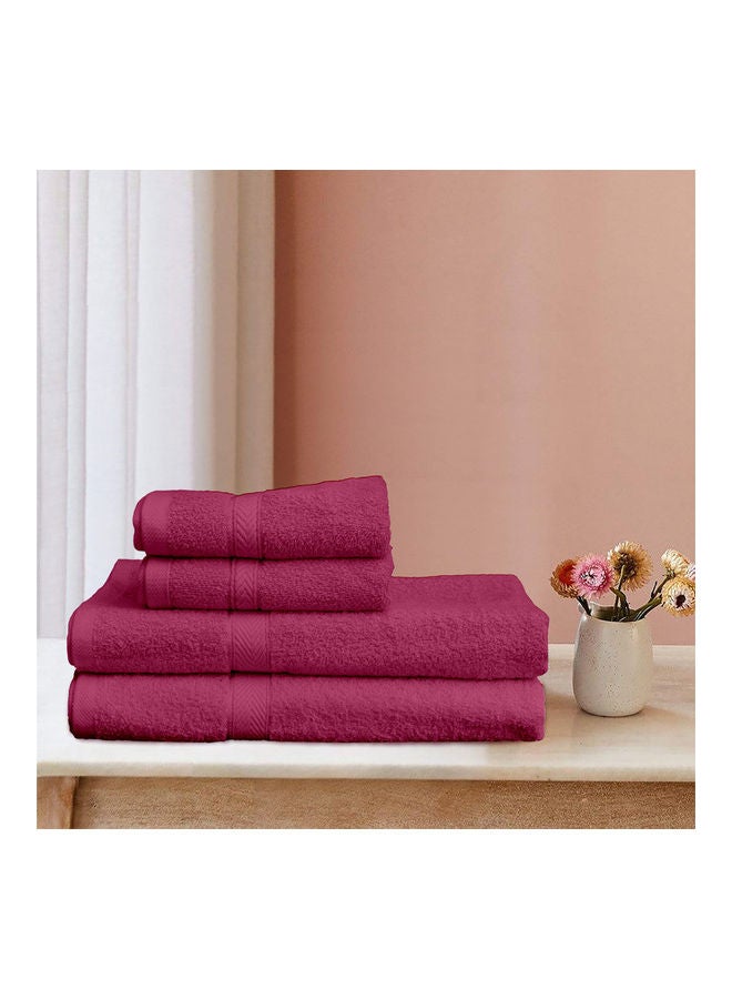 Princess 4-Piece Fast Absorbent Towel Set Fuschia Pink 70 x 140cm - Image 3