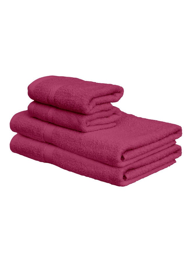 Princess 4-Piece Fast Absorbent Towel Set Fuschia Pink 70 x 140cm - Image 1