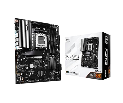 ASRock B850 Pro-A AMD AM5 ATX Motherboard, Supports AMD Ryzen 9000/8000/7000 Series Processors, DDR5 8000+ (OC), PCIe 5.0, 2.5G LAN, BIOS Flashback, 14+2+1 Power Phase - Image 1
