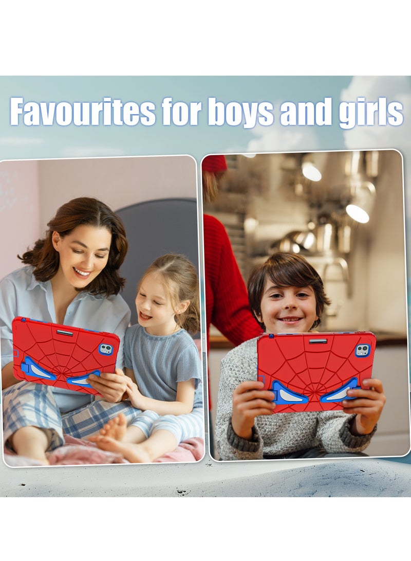 جراب على شكل عنكبوت متوافق مع جهاز iPad Pro 11 بوصة 2024 غطاء واقٍ مقاوم للصدمات مع حامل قلم وحزام كتف ومسند للأطفال - Image 5