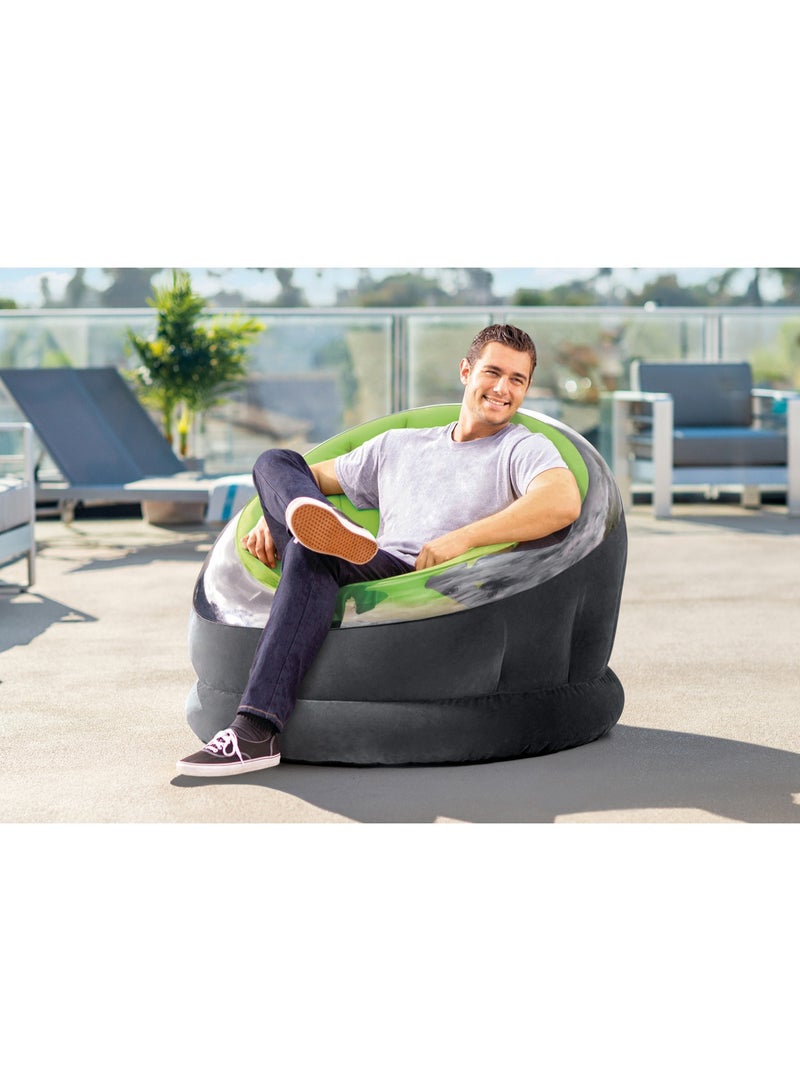 انتكس كرسي إمباير قابل للنفخ للاستخدام الداخلي والخارجي، أخضر، 112×109×69 سم - Image 3