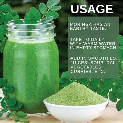 Nourcery Pure Moringa Leaf Powder (200g) | 100% Organic Moringa Powder | Drumstick Leaves Powder | Immunity Booster | Anti-Oxidant | Good for Hair & Skin - Image 4
