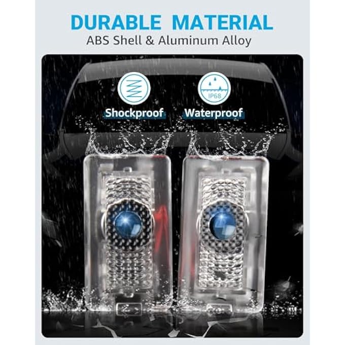 YOUWE7 أضواء باب السيارة، أضواء شعار الإسقاط لسيارات Tesla موديل Y، موديل 3، موديل XS، دمج UltraBrights، أضواء ترحيبية، أضواء باب LED لا تتلاشى أبدًا مع كابل تمديد، عبوة من 4 قطع - Image 4