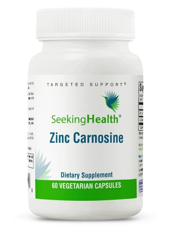 Seeking Health - Zinc Carnosine, 16 mg Zinc L-Carnosine, Supports Healthy Immune System and Digestive Health, Antioxidant, Vegetarian and Vegan (60 Capsules)* - Image 1