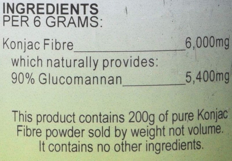 Health Plus Konjac Fibre Powder Glucomannan Slimming and Weight Control Supplement 200g - Image 5