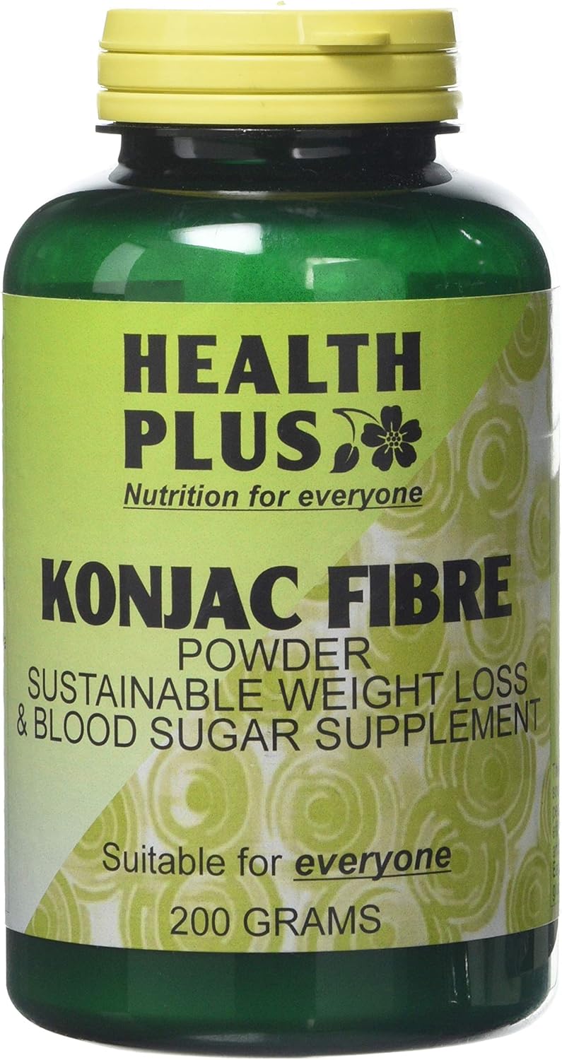 Health Plus Konjac Fibre Powder Glucomannan Slimming and Weight Control Supplement 200g - Image 1