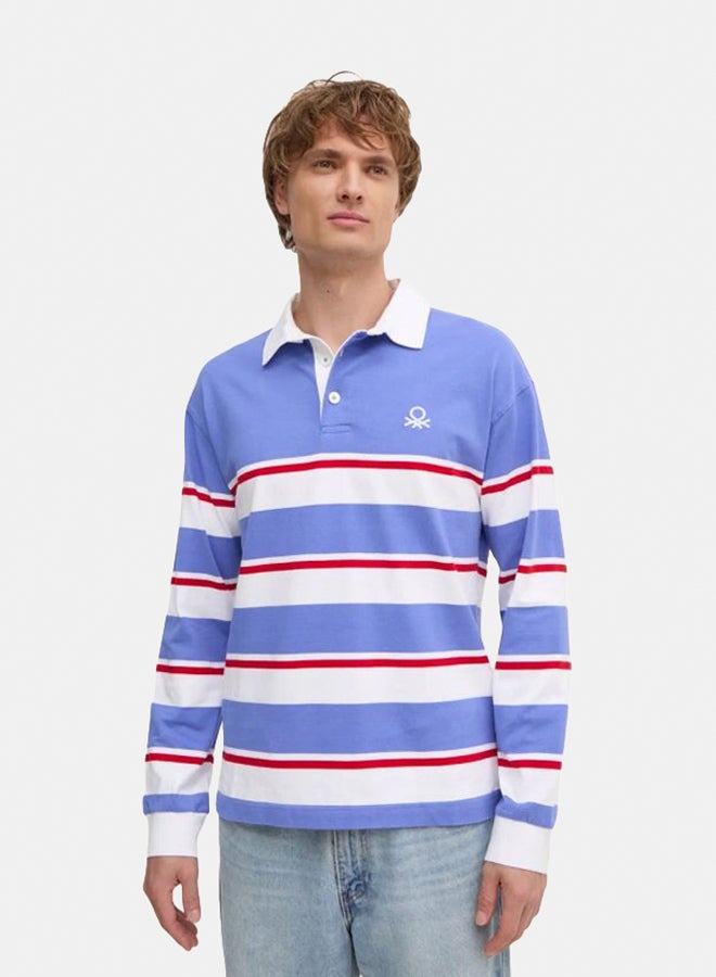 Benetton Striped Polo Shirt  - Image 1