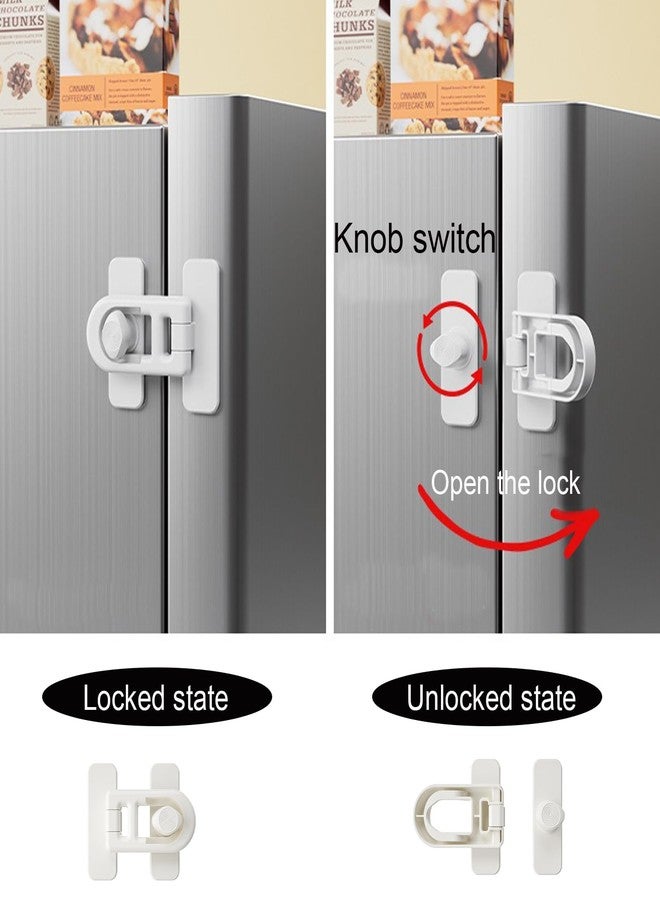 CMINGJ（2 pack） Child Safety Lock for Baby, Child proof Refrigerator Lock, for Fridge, Cabinets, Drawers, Dishwasher, Toilet and Child Safety Cabinet Lock, for Child,Kids and Toddlers, White - Image 3