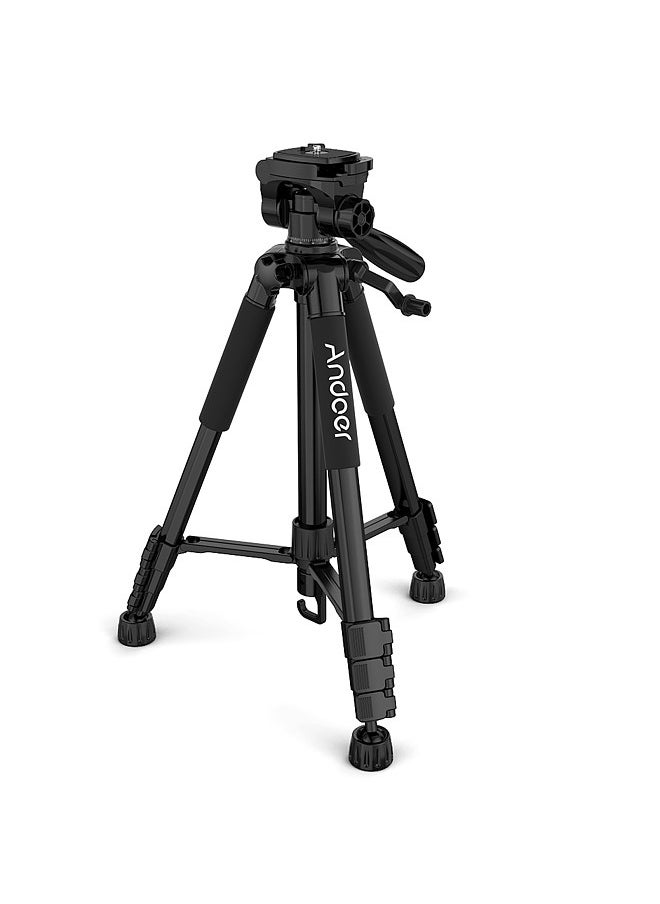 ANDOER Andoer TTT-663N 57.5inch Travel Lightweight Camera Tripod Stand Phone Tripod for DSLR SLR Camcorder Photography Video Shooting with Carry Bag Phone Clamp Max.Load 3kg  - Image 1