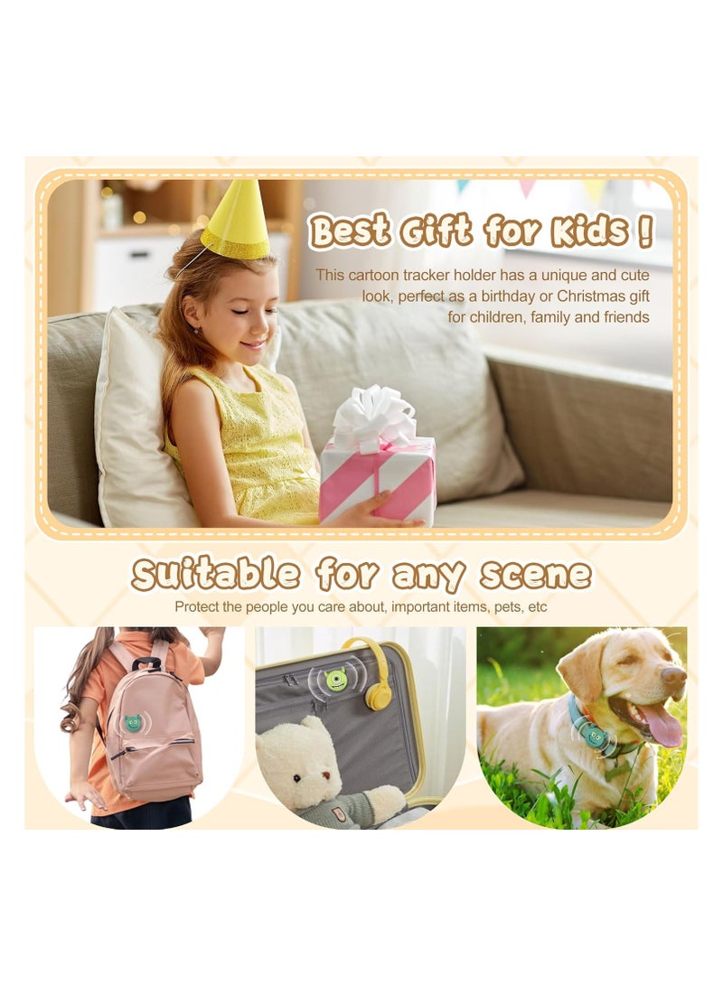 SOLARAE عبوة 2 لحامل AirTag للأطفال، حافظة AirTag سيليكون مقاومة للماء، مع دبوس أمان، حافظة تتبع للأطفال وكبار السن، مخفية داخل الملابس، حقيبة سفر، حقيبة ظهر باللون النعناعي (أزرق + أخضر) - Image 3