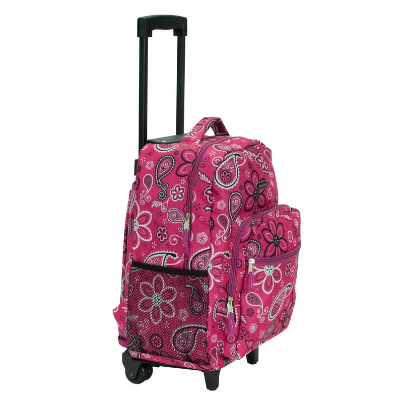 Rockland Double Handle Rolling Backpack, Bandana, 17" - Image 5