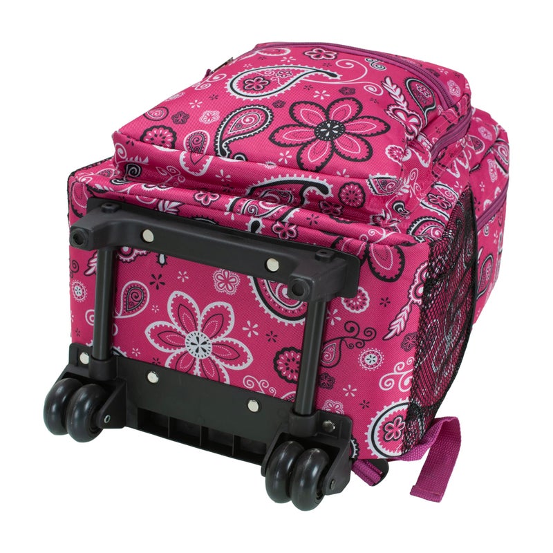 Rockland Double Handle Rolling Backpack, Bandana, 17" - Image 2