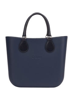 O bag O bag mini with Short Tubular Eco Leather Black Handles in Navy Blue  - Image 2