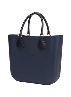 O bag O bag mini with Short Tubular Eco Leather Black Handles in Navy Blue  - Image 3