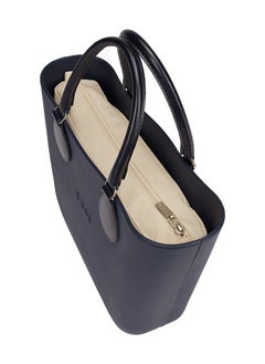 O bag O bag mini with Short Tubular Eco Leather Black Handles in Navy Blue  - Image 5