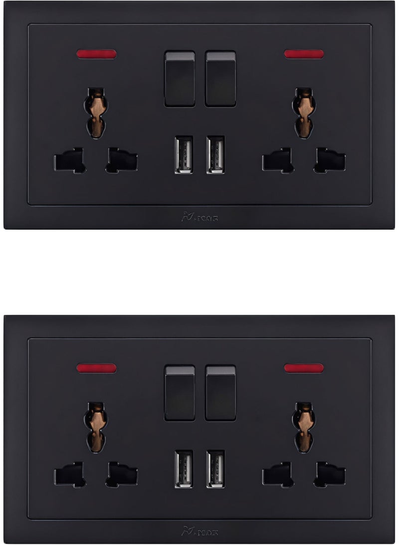 Vmax V.MAX double MF switched socket with 2 USB Electric Power Sockets for Home Office or hotel - Image 3
