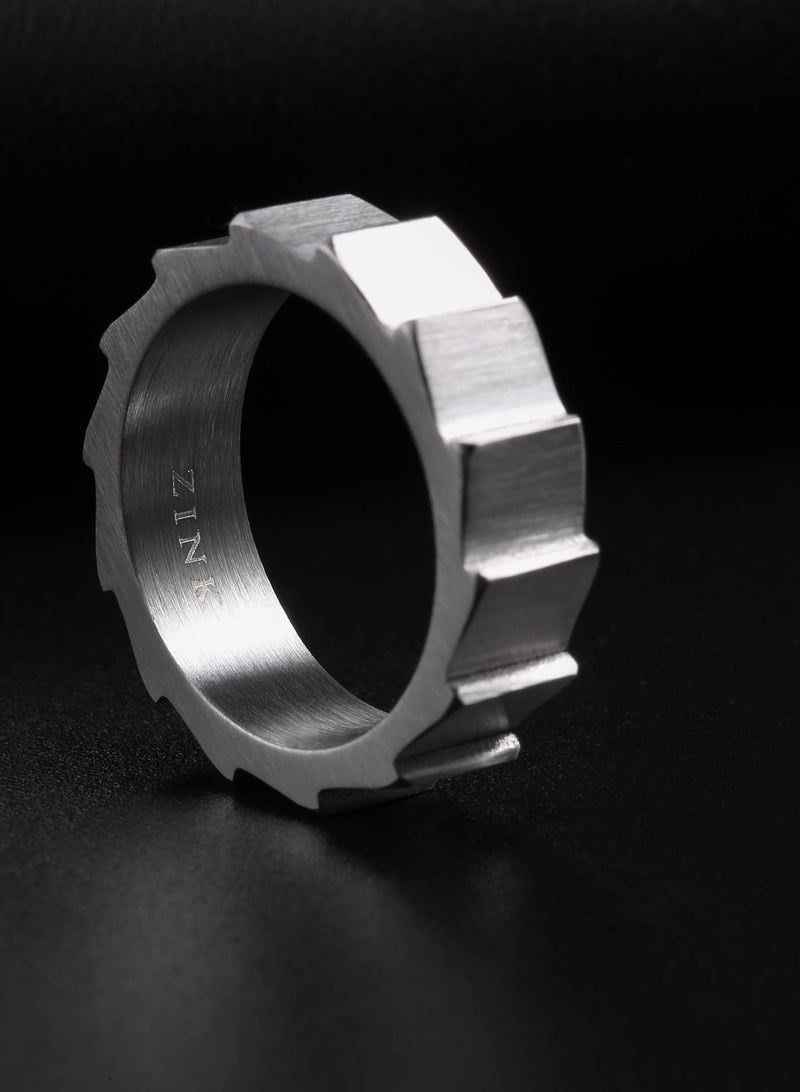 زنك خاتم زينك رجالي من الستانلس ستيل (الفولاذ المقاوم للصدأ) بلون "الجن" (المسدس) | ZJRG032GN - Image 3