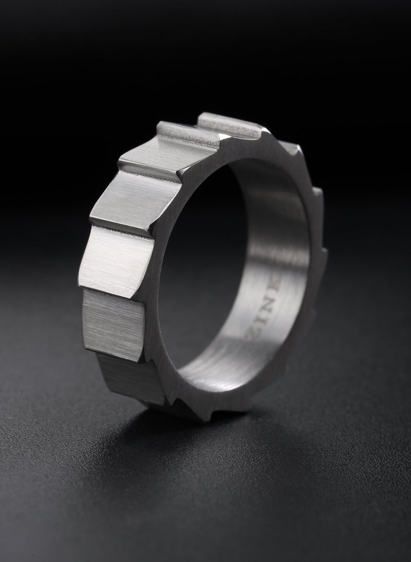 زنك خاتم زينك رجالي من الستانلس ستيل (الفولاذ المقاوم للصدأ) بلون "الجن" (المسدس) | ZJRG032GN - Image 4