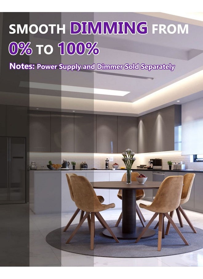 HitLights - HitLights COB LED Strip Lights Neutral White 4000K, 32.8ft Premium High Density 24V Tape Light, 5120LEDs, 350+ LM/FT, CRI 90+, IP30, Lighting for Kitchen, Cabinets, UL Listed(Power Source Not Included - Image 1