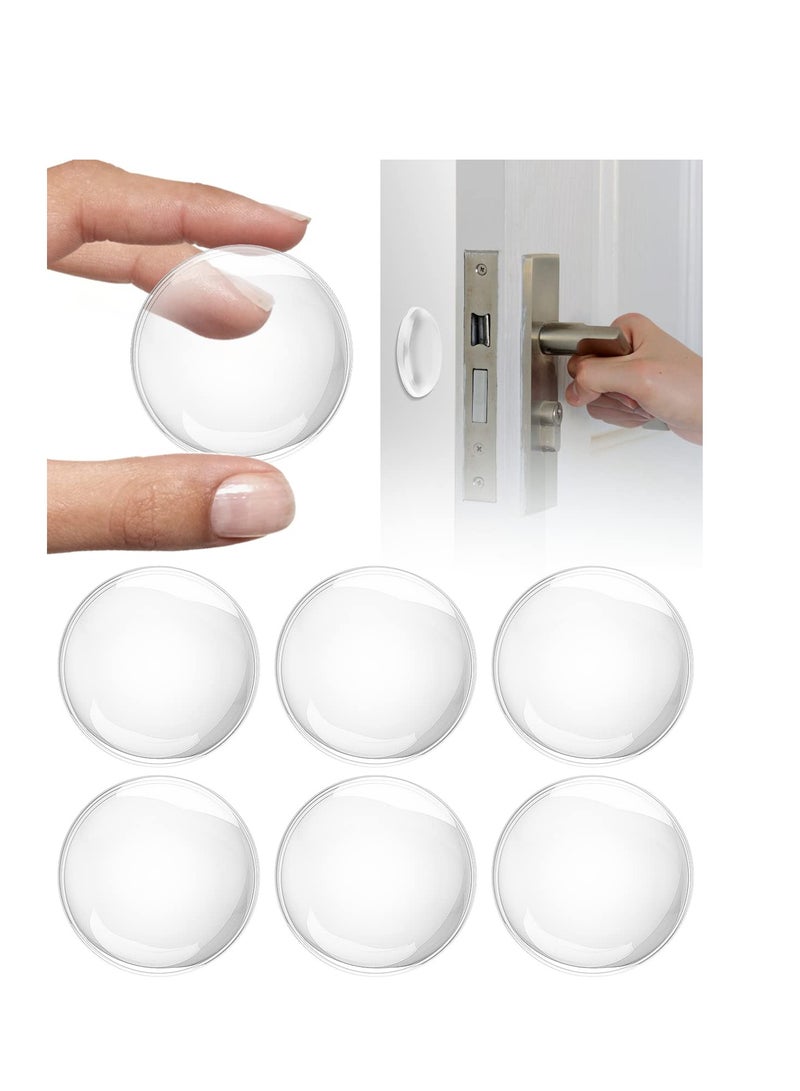 SYOSI Door Knob Wall Protector, 12 Pack 1.96” Rubber Door Stopper 3M Self-Adhesive with Strong Stickiness Transparent Round Silicone Door Handle Bumper for Headboard, Refrigerator Door, Cabinets - Image 2