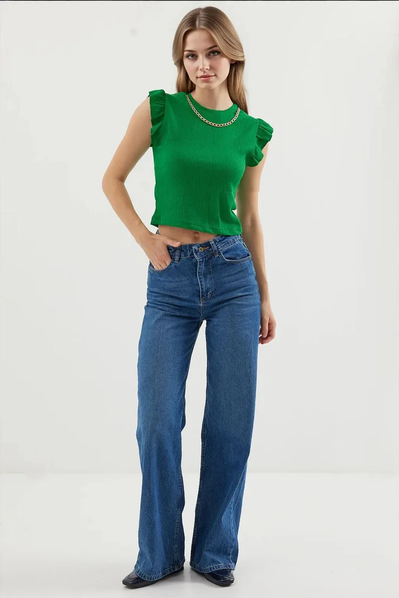 Big Dart BDART Ribbed Sleeveless Crew Neck Blouse