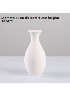 Ceramic Vase Ceramic Art Fleshy Flower Pot Painted Hand-painted White Embryo Mold Parent-child Children's Graffiti Vase-Color:28-1 Vase + 1 Set Of Paint Painting Tools