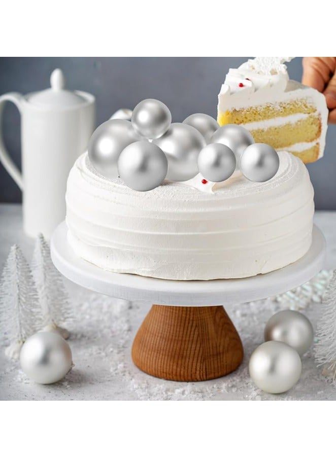 20 Pcs Ball Cake Topper Decorations Mini Balloons Cake Topper Sticks Silver Balls Cake Picks Cake Topper Balls Cake Decorations for Wedding Birthday Cake Decorations  - Image 4