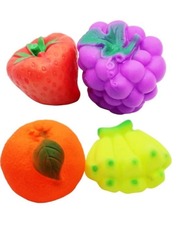 Manos Fruit Squeez Chu Chu Bath Toy Set for Kids, 6 Pieces, Grapes, Orange, Apple, Banana, Mango and Pineapple Shape Toy  - Image 5