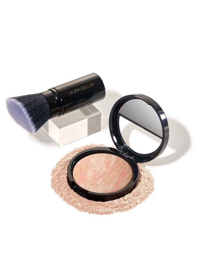 LAURA GELLER NEW YORK 59mm Baked Balance-n-Brighten Foundation with Kabuki Brush Makeup Set, Porcelain  - Image 1