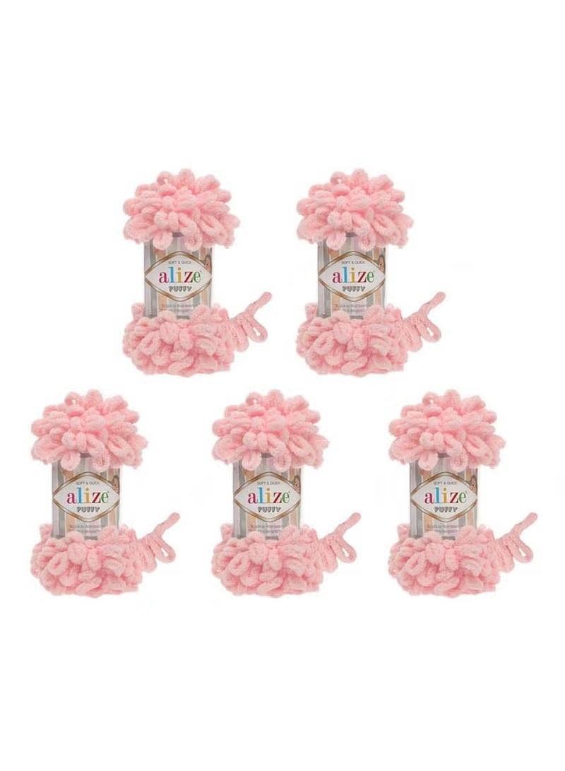 5 Pcs Alize Puffy  Micropolyester Hand Knitting Yarn For Blanket