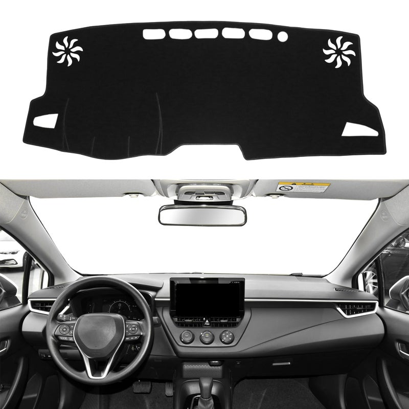 for Toyota Corolla Accessories 20192022 2023 2024 2025 2026 Dash Cover Dashboard Cover Mat Center Console Carpet NonSlip Protector Sunshield Pad Custom Fit for Corolla 2020 2021 Black Trim
