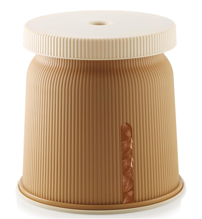 Liza Liza Newton 11Piece Complete Bathroom Essential Set for Home, Kitchen & Bathroom Includes 20L Bucket, 18 L Tub, Big Stool, Dustbin, and More (Pack of 11) Light Brown - Image 5