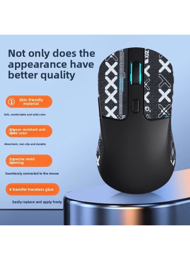 Suitable For Keychron M3 Mouse Anti-slip Sticker Sweat-absorbent Sticker Thirsty M3 Key Protection Side Skirt Sticker Back Sticker-Color:[half Pack] A Black Snowflake Pattern Mouse Sticker  - Image 5