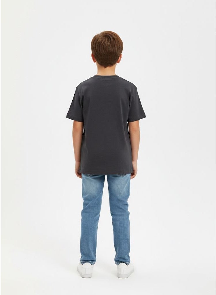 Zara Boys’ Dark Grey Casual T-Shirt – Soft Cotton Short Sleeve Tee for Kids - Image 3