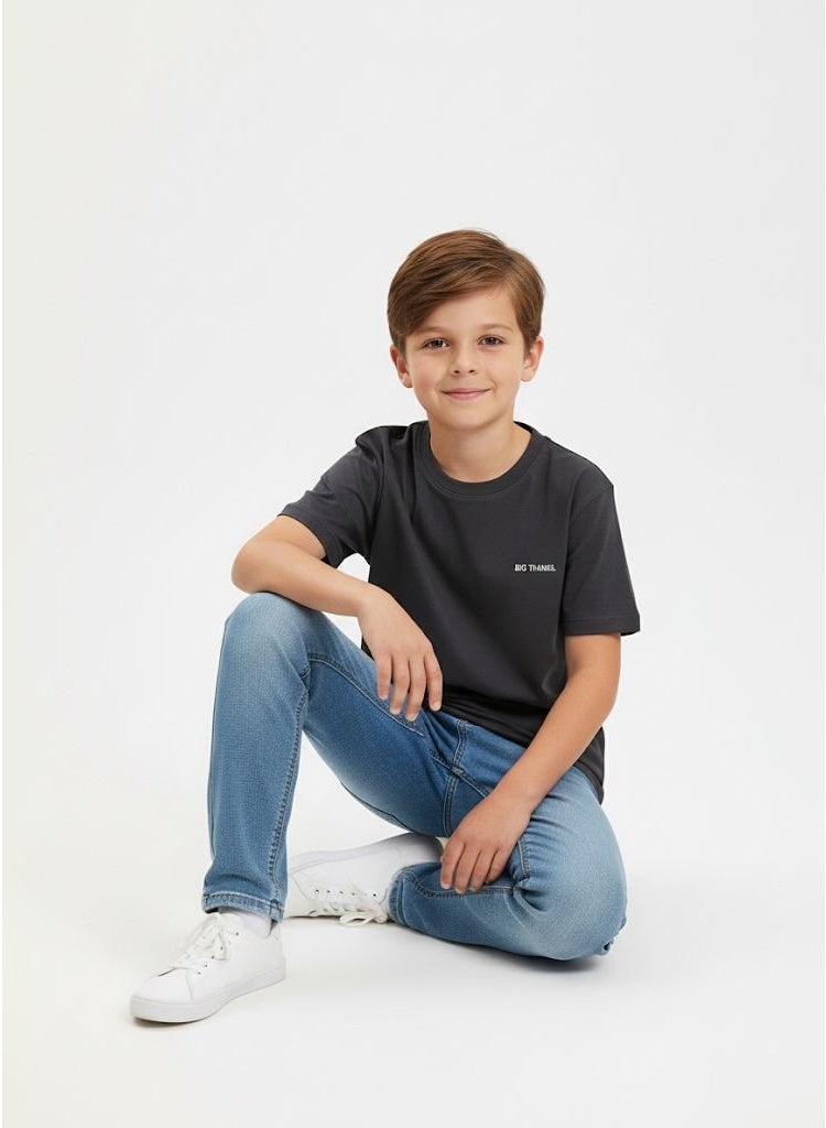 Zara Boys’ Dark Grey Casual T-Shirt – Soft Cotton Short Sleeve Tee for Kids - Image 2