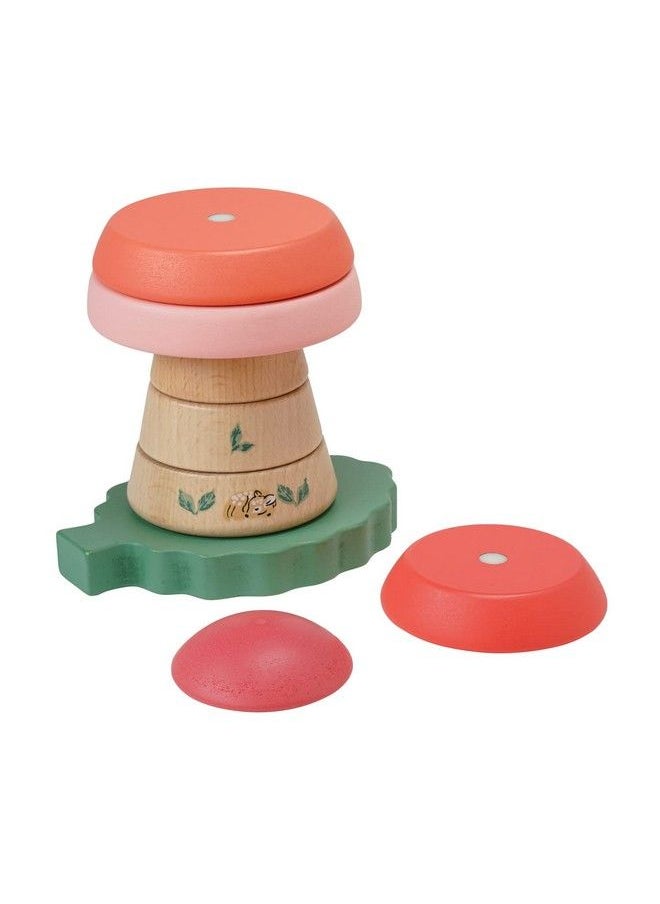 Manhattan Toy - Folklore Fun Gi Magnetic Wooden Toadstool Shaped Stacking Toy For Babies 12 Months And Up - Image 1