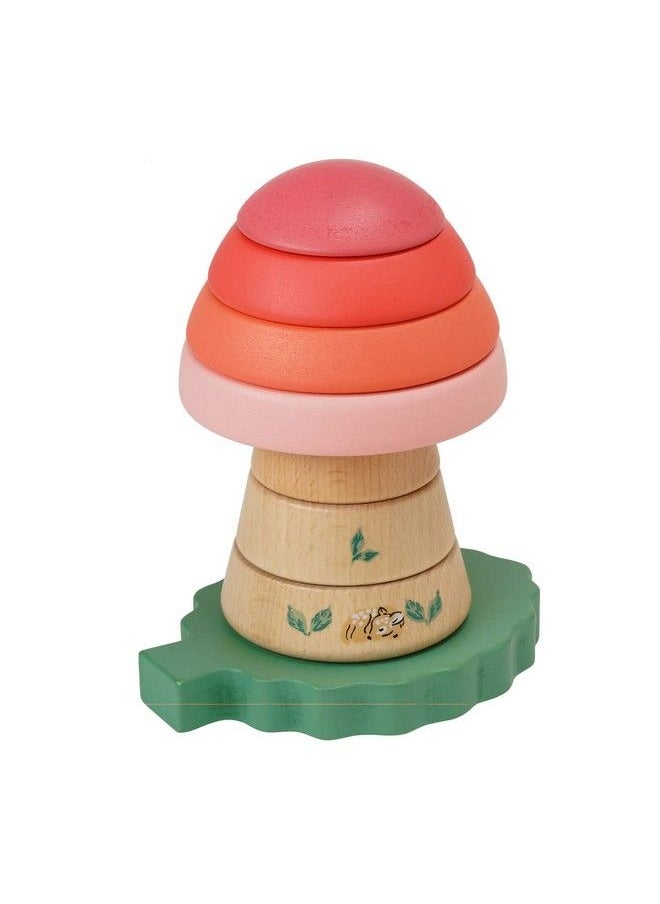 Manhattan Toy - Folklore Fun Gi Magnetic Wooden Toadstool Shaped Stacking Toy For Babies 12 Months And Up - Image 1