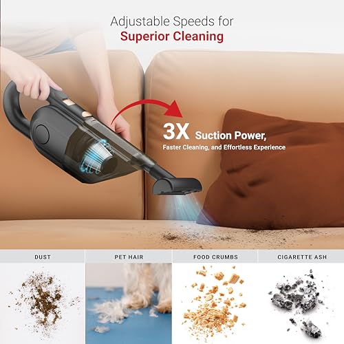 Dylect Cordless Vacuum Cleaner for Car&Home|3X Powerful Suction,16000Pa|Dual Mode-Wireless,Wired|6000Mah Battery|Bldc Technology||Washable Stainless Steel Hepa Filter|Copper Winding,0.5 Liter - Image 4